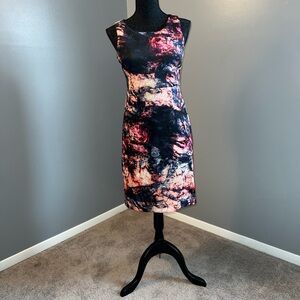 Cynthia Rowley Black and Pink Artistic Mini Dress size 2